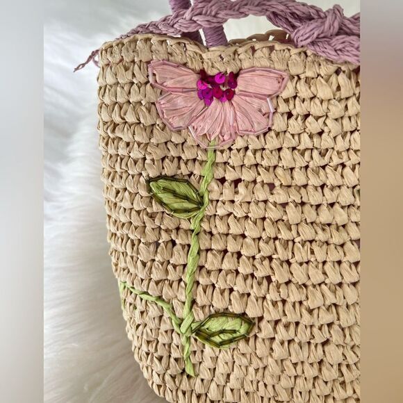 Mini Straw purse floral - Picture 3 of 5